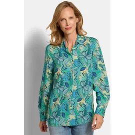 GOLDNER Blusenshirt mit floralem Print Blau/Grün 40