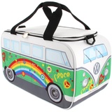 BRISA VW Collection - Volkswagen isolierte Kühl-Wärme-Thermo-Picknick-Lunch-Tasche-Box für Lebensmittel im T1 Bulli Bus Design (Peace/Grün/25 L)