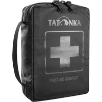 Tatonka First Aid Compact - Erste Hilfe Tasche mit umfangreichem Inhalt - U. a. Rettungsdecke, Checkliste und Spickzettel für die Erstversorgung - Für Outdoor, Wandern, Trekking - schwarz