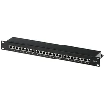 helos Patchfeld Cat 6A 19" 1HE 24 Port schwarz
