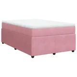 vidaXL Boxspringbett mit Matratze Rosa 120x200 cm Samt