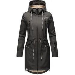MARIKOO Damen Softshelljacke Funktionsjacke mit warmen Teddyfleece & Kapuze Racquellee