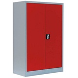 LÜLLMANN Stahlschrank 530324 feuerrot, lichtgrau 92,5 x 42,2 x 120,0 cm, aufgebaut