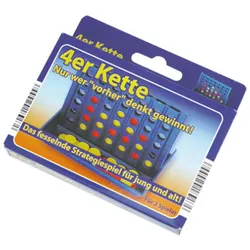 Global Partner 4er Kette Spiel Vier Gewinnt Strategiespiel Gesellschaftsspiel Holzspiel inkl Spielanleitung ca 114x77x90mm