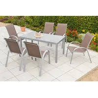 Merxx Gartenmöbel-Set Amalfi 7-tlg. Taupe