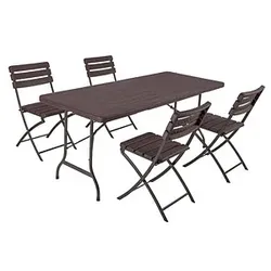 Garden Pleasure Sitzgruppe Tabora, schwarz Kunststoff, Metall, 5-teilig