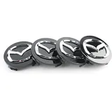 4 Stück Nabendeckel für Mazda 60mm, Radnabenkappen Felgenkappen Felgendeckel Nabenkappen Wheel Caps Radnabenabdeckung,Black