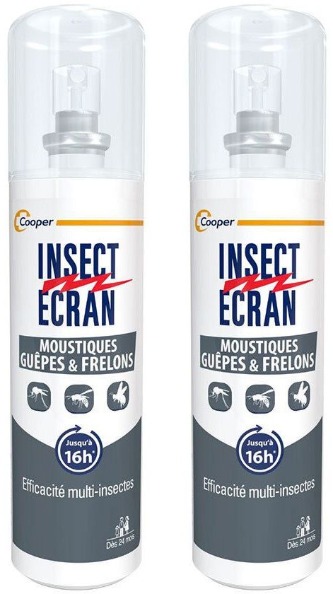 INSECT ECRAN Moustique Guêpes & Frelons, Répulsif peau Spray 2x100 ml spray