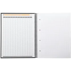 Rhodia 5x Notebook A4+ Rhodiactive, Spiralbuch mittelfester Einband, 80 Blatt kariert mit Rand/Rahmen und Kopfleiste 90g - Schwarz 191301C