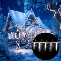 monzana LED-Lichterkette Eiszapfen 10 m Weiß