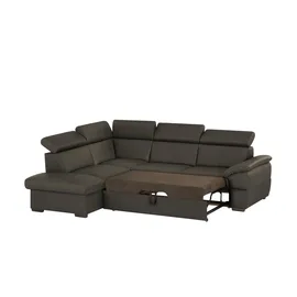 Uno Eckcouch Kunstleder 3-Sitzer Schwarz