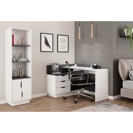 byLIVING Belfast Breite 129 cm, weiß/anthrazit,