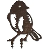 ARTTEC Vogel/Kohlmeise (Rostdeko) - hochwertige Gartendeko aus Metall - Rost Deko für Garten, Balkon & Terasse - Metall Deko zum Aufstellen - Made in Germany