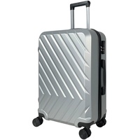 MY TRAVEL BAG Hartschalen-Koffer Trolley Reisekoffer (Handgepäck-Mittel-Groß-Set) 4 Doppel-Rollen (Handgepäck (55cm), Silber)