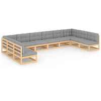 vidaXL Garten-Lounge-Set natur/grau 3077204