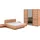 Musterring Schlafzimmer-Set Sorrent, Kleiderschrank, Bett & Nachtkommoden, teilmassiv Eiche, (2er-Set Nachtschränke, Schwebetürenschrank 250 cm, Bett 180x200 cm), mit Schwebetürenschrank, Bett schwebende Optik, Breite Schrank 250cm braun