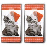 20 Taschentücher (2x 10) Taschentücher Weihnachtskätzchen/Katze / Winter/Weihnachten