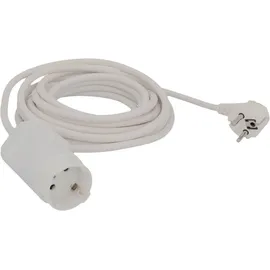 Unitec Verlängerungskabel Innen 5 Meter H05VV-F3G1,5, weiß, mit Schalter