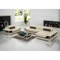 JVmoebel Ecksofa Design Ledersofa Sofa Couch Polster Eck Wohnlandschaft Sofas beige|braun