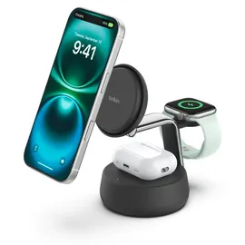 Belkin UltraCharge Pro Magnetische 3-in-1-Ladestation mit Qi2 25W schwarz
