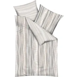 KAEPPEL Curvy Gestreift Silber/Grau 135 x 200 cm + 80 x 80 cm