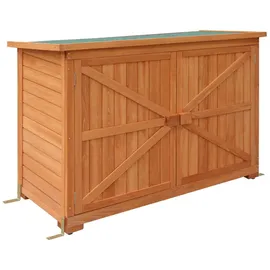 MCombo Gartenschrank Geräteschuppen Holz 1280 Braun/Orange