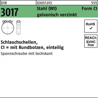 Industrial Quality Supplies DIN 3017 Schlauchschellen, mit Rundbolzen Stahl