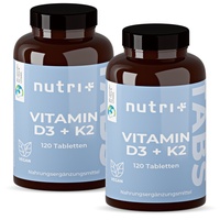 Vitamin D3 K2 Tabletten - 240 hochdosierte Vitamin D & K Tabletten - D3+K2 Depot