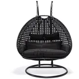 Home Deluxe Hängesessel Twin Polyrattan Schwarz
