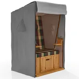 Sanzaro Premium Strandkorb Abdeckung mit Ösen Strandkorbhülle Grau 100 x 90 x 155cm (BxTxH)