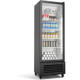 Klarstein GrandCooler 270L Getränkekühlschrank - Doppelt Verglaste Tür, LED-Beleuchtung, Mechanischer Thermostat, 0 °C bis 10 °C, 4 Räder, Energieklasse B