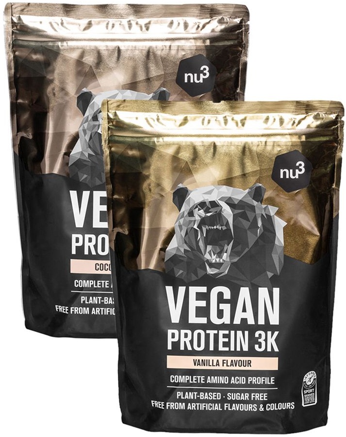 nu3 Vegan Protein 3K, Pack découverte Vanille & Noix de coco 2x1000 g Poudre
