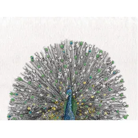 colnk Maxwell & Williams Marini Ferlazzo Birds Bedrucktes Geschirrtuch mit Gang Gang Cockatoo Design, 100% Baumwolle, Schwarz/Weiß, 50 x 70 cm, Waschmaschinenfähig