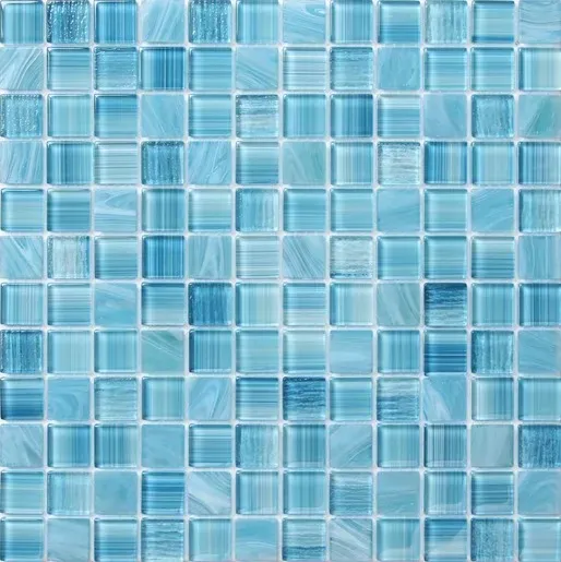 Glasmosaik Premium Mosaik aqua blau 30x30 cm glänzend MOSCH192