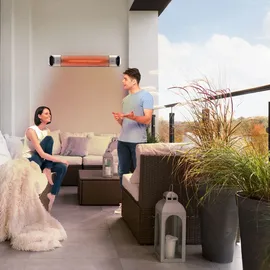 Arebos Infrarot Heizstrahler 2000W mit Fernbedienung & 2 Heizstufen - Silber