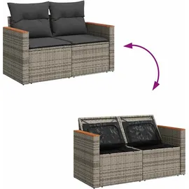 vidaXL Garten-Lounge-Set 9-tlg. grau