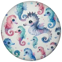 Speecheese Seepferdchen Aquarell Magnet mit Flaschenöffner rund Schwarm Niedliche
