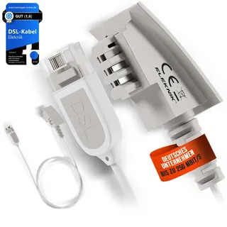 Eleknik DSL Kabel | 0,50m, Weiß – High-Speed VDSL 250 MBit/s, TAE-F zu RJ45, Robustes Internetkabel, Mit Galvanischer Signatur, Für Router an Telefondose, Speedport & Fritzbox