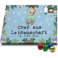 Mr. & Mrs. Panda Schoko Adventskalender Chef Leidenschaft - Blau Pastell - Geschenk, CEO, Führungskraft, Kollegin, Kaffeeliebe, Beruf, Leiter, Kaf... - Blau