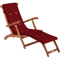 Gartenliege Queen Mary® Akazie FSC®-zertifiziert inkl Auflage Rot