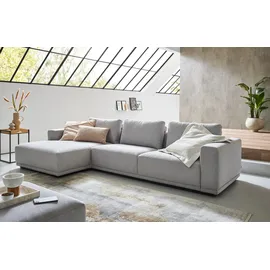 Musterring Eckcouch Polyester Anreihsofa rechts & Longchair links 3-Sitzer Grau