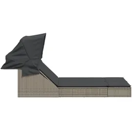 vidaXL Doppel-Sonnenliege 53 x 24 x 110 cm Grau