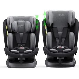 XOMAX 946i Kindersitz drehbar 360° mit ISOFIX, Liegefunktion I mitwachsend I 0-36 kg, 0-12 Jahre, Gruppe 0/1/2/3 I 5-Punkt-Gurt und 3-Punkt-Gurt I Bezug abnehmbar, waschbar I ECE R129