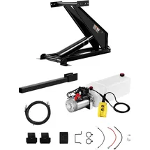 Vevor hydraulisches Kipplift-Kit 8 t Kippanhänger hydraulisches Scherenhebezeug-Kit, Hydraulisches Kippbett-Kit mit 12-V-Hydraulikpumpeneinheit geeignet für Kippanhänger mit Scherenhebebühne