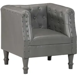 vidaXL Sessel Grau Echtleder