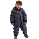 KILLTEC Skioverall Kinder Twinkly MNS ONPC B - Overall in Daunenoptik - Schneeanzug mit Kapuze - Winteranzug mit flauschigem Innenfutter, dunkelnavy, 110/116