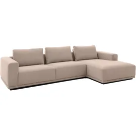Musterring Ecksofa MUSTERRING "JustB PM200, Holzrahmen in schwarz, wahlw. Sitzvorzug, Breite 316cm", beige (sand), B:316cm H:78cm T:166cm, 94% Polyester, 6% Nylon, Sofas, Ecksofa, Anreihsofa links & Longchair rechts, mit Armlehnen, inkl. Rückenkissen
