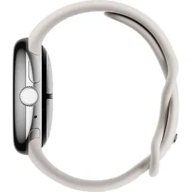 Google Pixel Watch LTE polished silver Sportarmband chalk