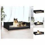 vidaXL Hundebett Schwarz 95,5x65,5x28 cm Massivholz Kiefer