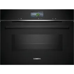 Siemens CM776GKB1, iQ700, Einbau-Kompaktbackofen mit Mikrowellenfunktion, 60 x 45 cm, Schwarz, Edelstahl